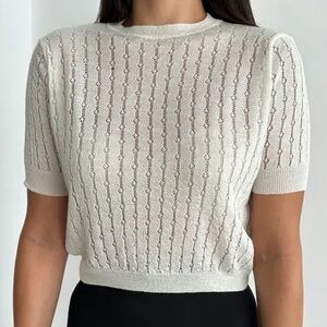 Green Open Knit Sweater by Zara